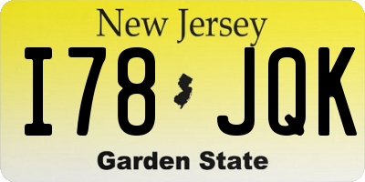 NJ license plate I78JQK