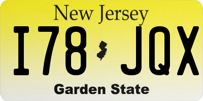 NJ license plate I78JQX
