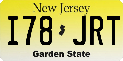 NJ license plate I78JRT