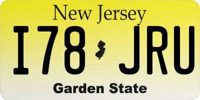 NJ license plate I78JRU