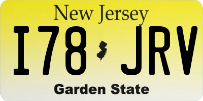 NJ license plate I78JRV