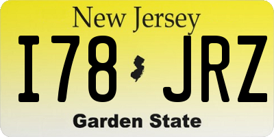 NJ license plate I78JRZ