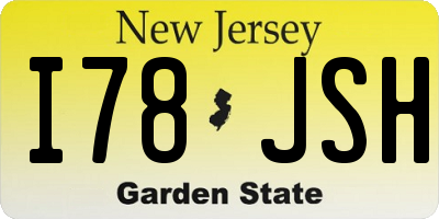 NJ license plate I78JSH