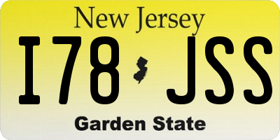 NJ license plate I78JSS
