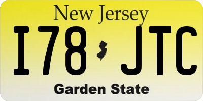 NJ license plate I78JTC