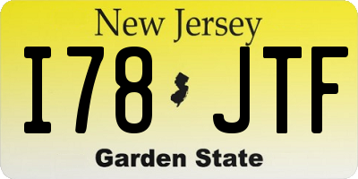 NJ license plate I78JTF