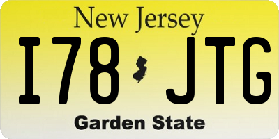 NJ license plate I78JTG