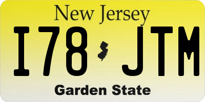 NJ license plate I78JTM