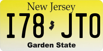 NJ license plate I78JTO