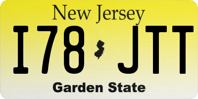 NJ license plate I78JTT
