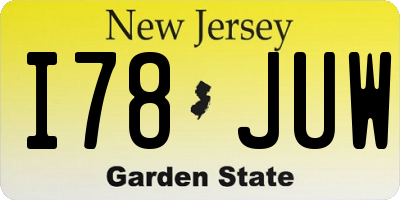 NJ license plate I78JUW