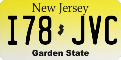 NJ license plate I78JVC