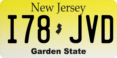 NJ license plate I78JVD