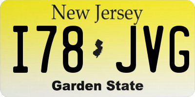 NJ license plate I78JVG