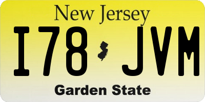 NJ license plate I78JVM