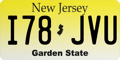 NJ license plate I78JVU