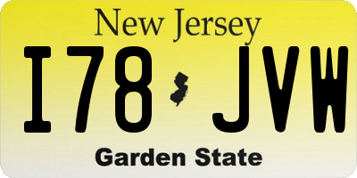 NJ license plate I78JVW