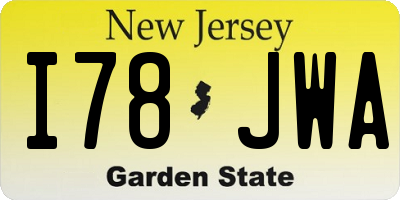 NJ license plate I78JWA