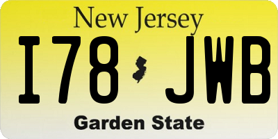 NJ license plate I78JWB