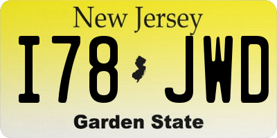 NJ license plate I78JWD