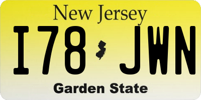 NJ license plate I78JWN