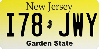 NJ license plate I78JWY