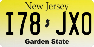 NJ license plate I78JXO
