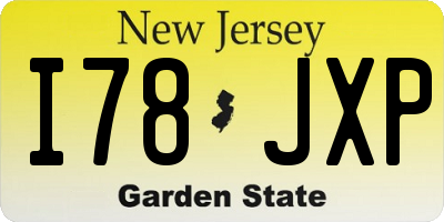 NJ license plate I78JXP