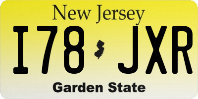 NJ license plate I78JXR
