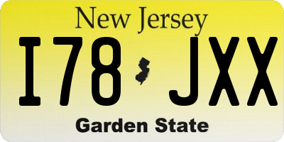 NJ license plate I78JXX