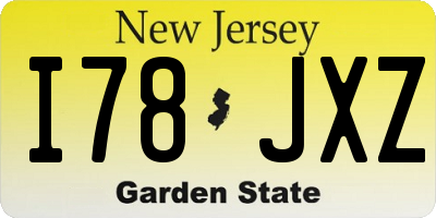 NJ license plate I78JXZ