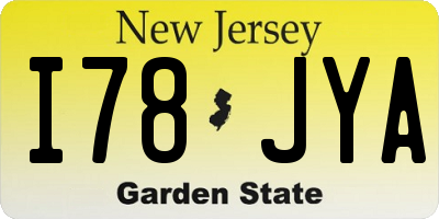 NJ license plate I78JYA