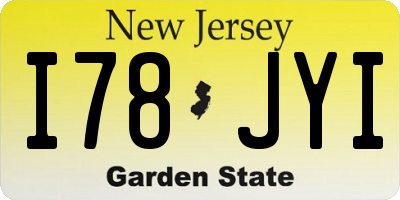 NJ license plate I78JYI