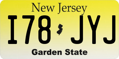 NJ license plate I78JYJ