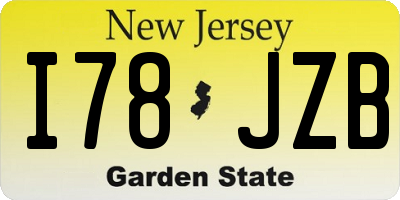 NJ license plate I78JZB