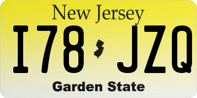 NJ license plate I78JZQ