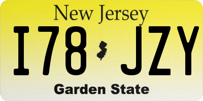 NJ license plate I78JZY