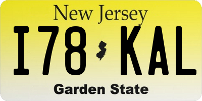 NJ license plate I78KAL