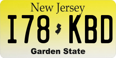 NJ license plate I78KBD