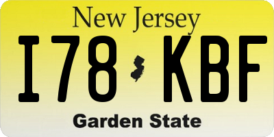 NJ license plate I78KBF