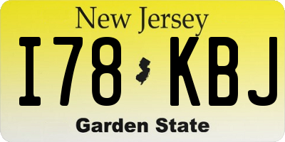 NJ license plate I78KBJ