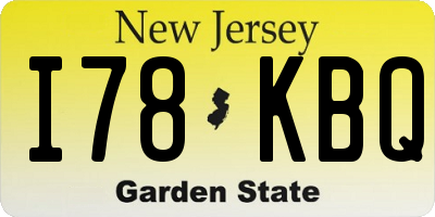 NJ license plate I78KBQ