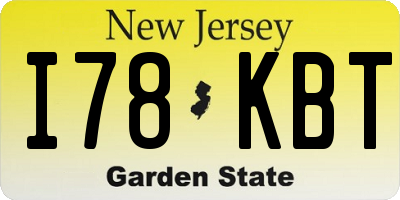 NJ license plate I78KBT
