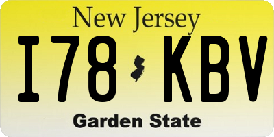 NJ license plate I78KBV