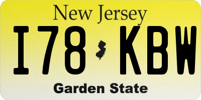 NJ license plate I78KBW