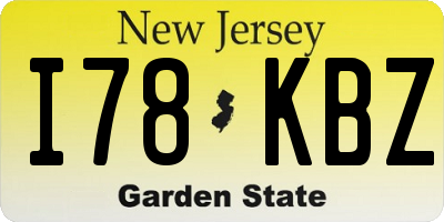 NJ license plate I78KBZ