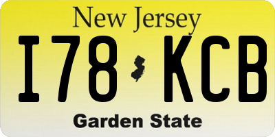 NJ license plate I78KCB