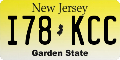 NJ license plate I78KCC