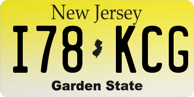 NJ license plate I78KCG