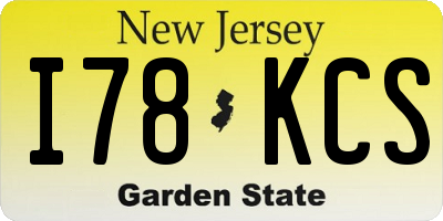 NJ license plate I78KCS